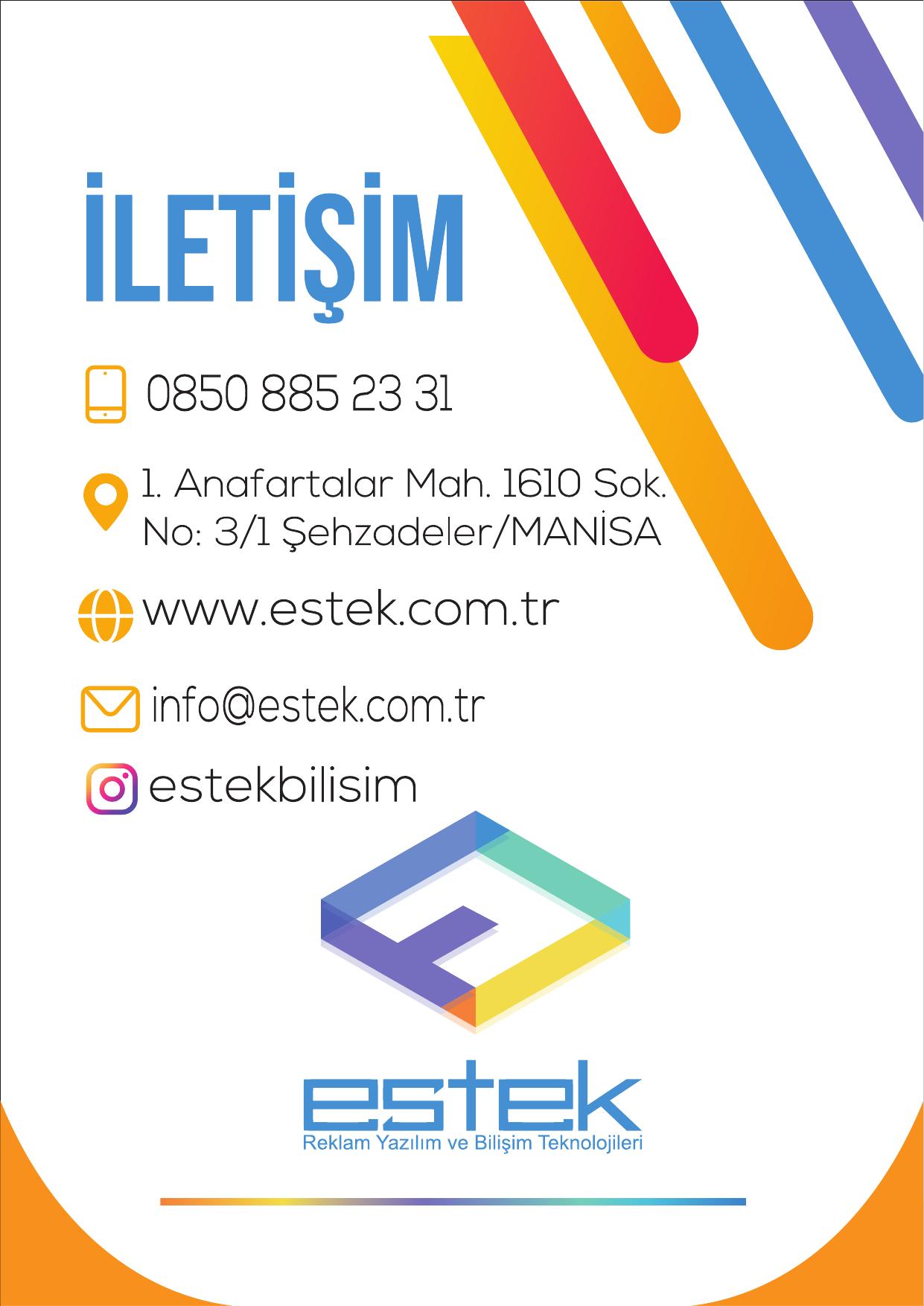 Estek Reklam iletişim bilgileri - Şehzadeler Manisa